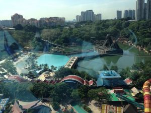 A view of Sunway lagoon, taken from the shopping mall window