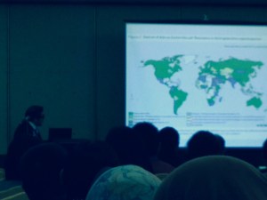 Prof Seto Wing Hong discussing the global map of resistance, characterized by missing data from many countries.