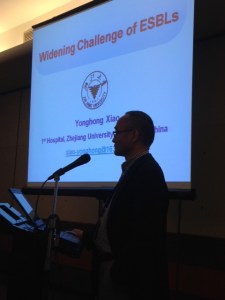Prof Xiao about to begin his talk on ESBLs.