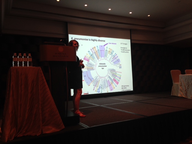 Dr. Kathryn Holt from the University of Melbourne discussing her work on the global structure of Klebsiella pneumoniae.