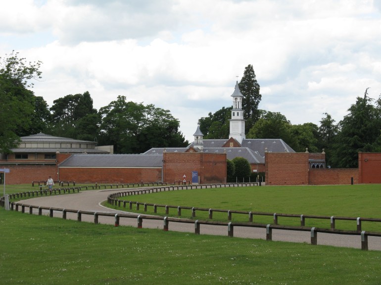 Part of the broad and sprawling grounds of the Wellcome Trust Sanger Institute.