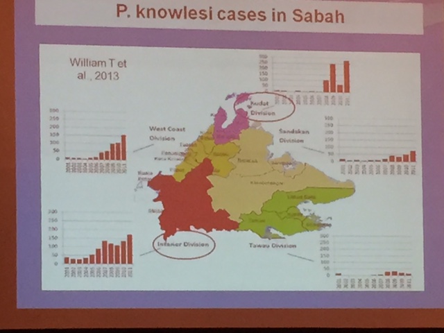 Different parts of Sabah with differing incidences of Plasmodium knowlesi infection.