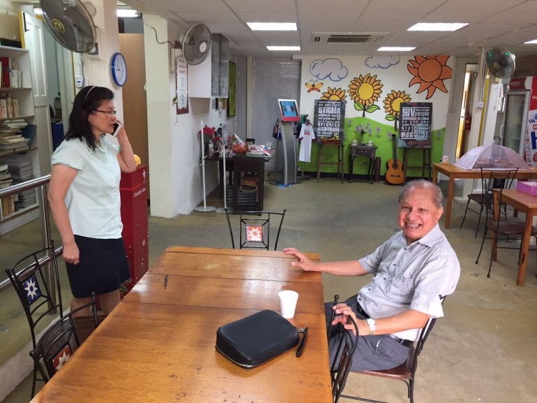 Past and present at the Patient Care Centre at CDC - Dr. Edmund Monteiro, former CDC director, with Prof. Leo Yee Sin, current CDC director.